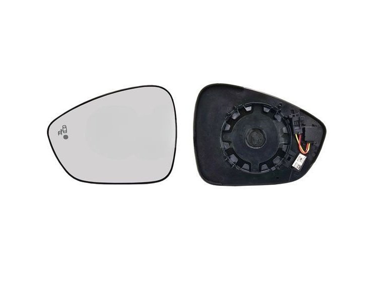 Vidro + suporte do espelho retrovisor esquerdo, convexo, aquecido, side (2 pinos) ACCESSOIRES CAMION-GUARDALAMAS E CALÇOS pour CITROEN C3 AIRCROSS  pour CITROEN C3 AIRCROSS