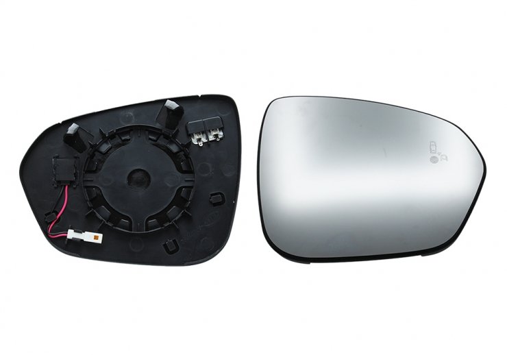 Acessar a peça Vidro + suporte do espelho retrovisor direito convexo, térmico e side