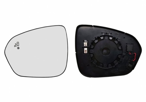 Acessar a peça Vidro + suporte espelho retrovisor esquerdo, convexo, aquecido, side