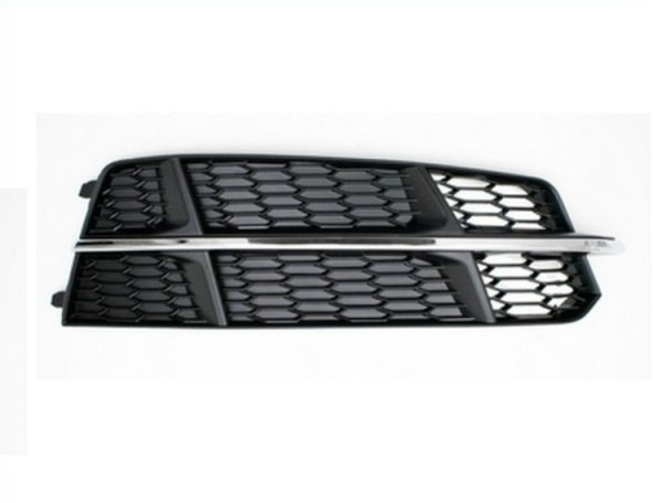 Acessar a peça Grelha para choques direito, preta, friso cromado (S-Line)