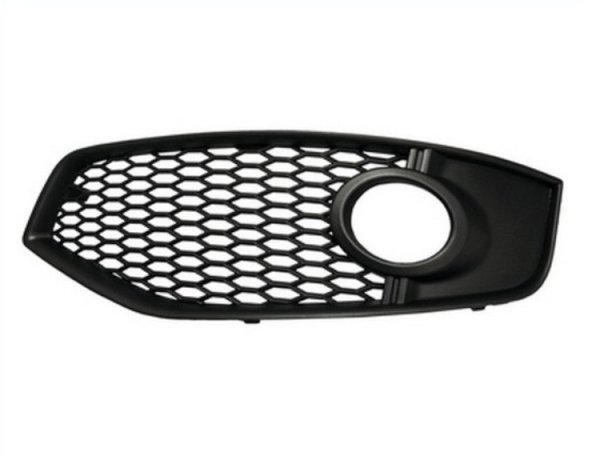 Acessar a peça Grelha para choques esquerdo, preta, orifícios farol nevoeiro (Mod. S3)
