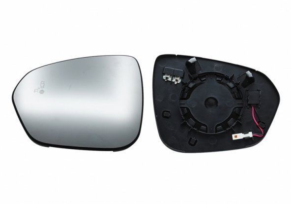 Acessar a peça Vidro + suporte do espelho retrovisor esquerdo convexo, aquecido e side