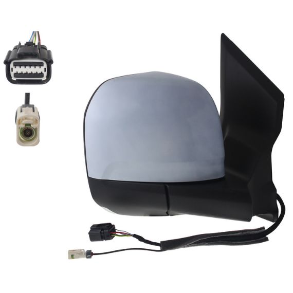 Acessar a peça Espelho retrovisor elétrico direito, convexo, aquecido, preparado, com antena, com pisca, sonda (9 pinos)