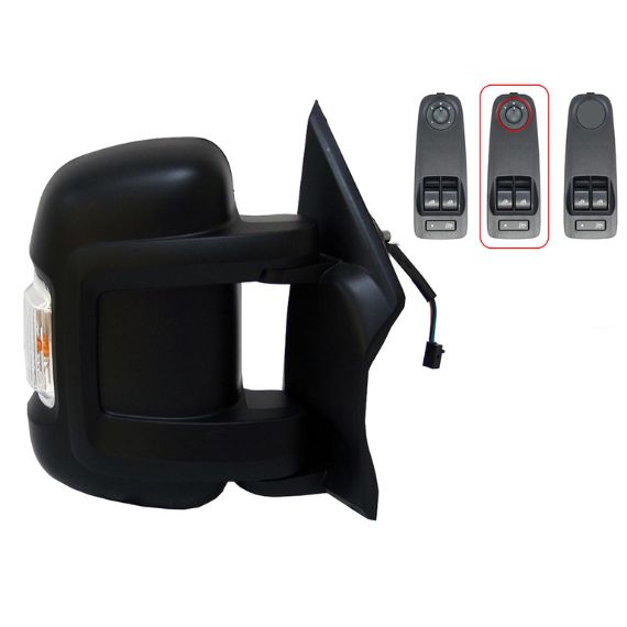 Acessar a peça Espelho retrovisor elétrico direito, convexo, aquecido (16W) (6 pinos) (curto)