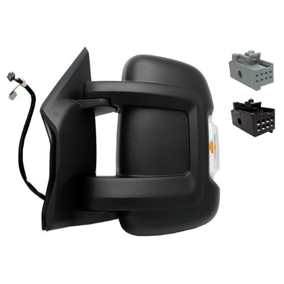 Espelho retrovisor elétrico esquerdo, convexo, aquecido, rebatível, com indicador (16W) (10 pinos) (curto)