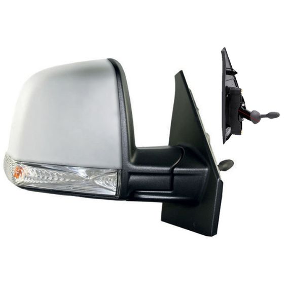 Acessar a peça Espelho retrovisor direito mecânico, preparado, convexo, com pisca (2 pinos) (1 painel Combi - Panorama) (até 2015)