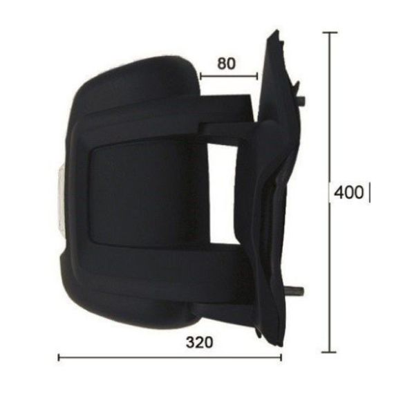 Espelho retrovisor elétrico direito, convexo, aquecido, com indicador (16W), antena (8 pinos) (curto) CITROEN-JUMPER pour CITROEN JUMPER  pour CITROEN JUMPER