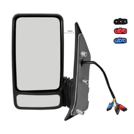 Acessar a peça Espelho retrovisor elétrico esquerdo, convexo, aquecido, sonda (7 pinos) (braço curto)