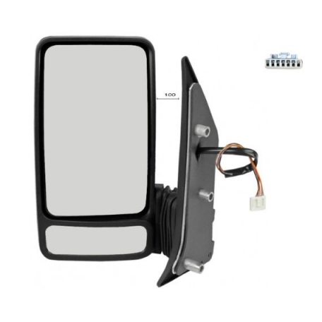 Acessar a peça Espelho retrovisor elétrico esquerdo, convexo, aquecido, sonda (7 pinos) (braço curto)