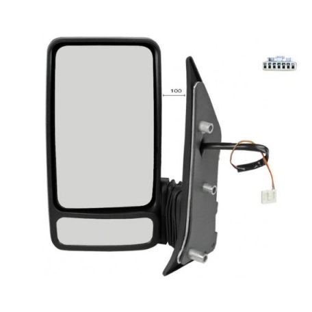 Acessar a peça Espelho retrovisor manual esquerdo, convexo, sonda (2 pinos) (braço curto)