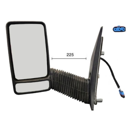 Acessar a peça Espelho retrovisor manual esquerdo, convexo, sonda (2 pinos) (braço longo)