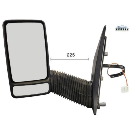 Acessar a peça Espelho retrovisor manual esquerdo, convexo, sonda (2 pinos) (braço longo)