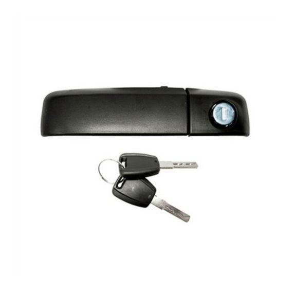 Acessar a peça Puxador exterior frontal esquerda, preta, conjunto de chaves