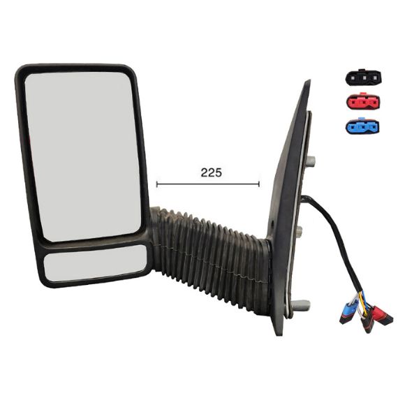 Acessar a peça Espelho retrovisor elétrico esquerdo, convexo, aquecido, sonda (7 pinos) (braço longo)