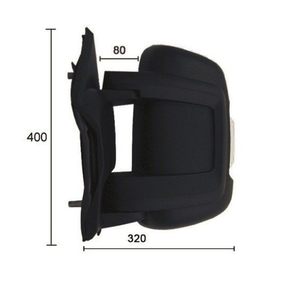 Espelho retrovisor elétrico esquerdo, convexo, aquecido, rebatível, com indicador (16W), sonda (12 pinos) (curto)