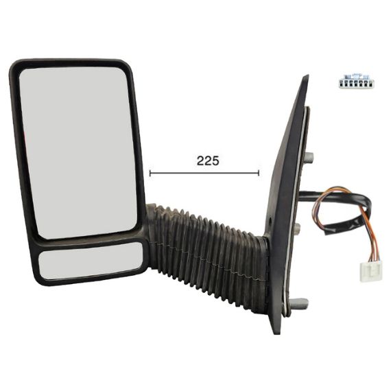 Acessar a peça Espelho retrovisor elétrico esquerdo, convexo, aquecido (5 pinos) (braço longo)