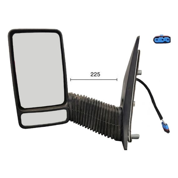 Acessar a peça Espelho retrovisor manual esquerdo, convexo, sonda (2 pinos) (braço longo)