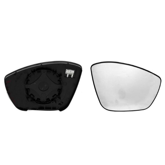 Vidro + suporte do espelho retrovisor direito, convexo, aquecido
