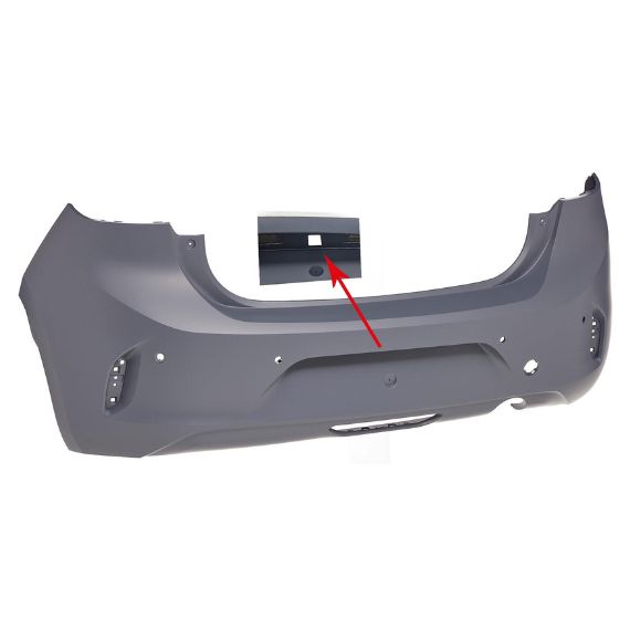 Acessar a peça Para-choques traseiro preparado, 4 orifícios sensores, orifício câmara