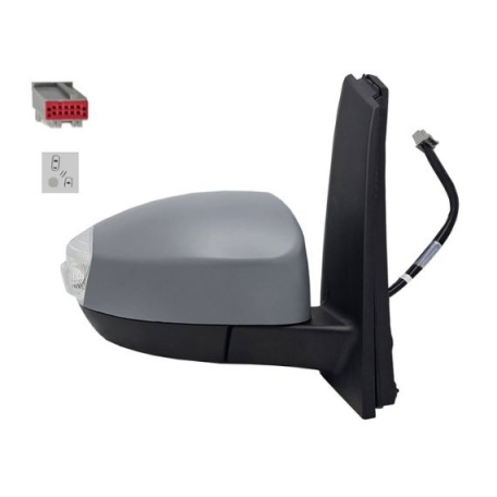 Acessar a peça Espelho retrovisor direito elétrico, convexo, aquecido, preparado, rebatível, com pisca, cortesia, side (10 pinos)