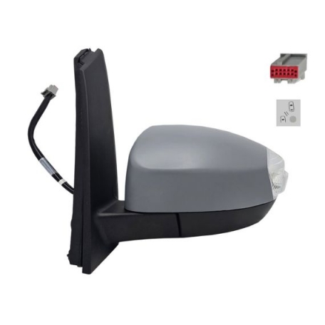 Acessar a peça Espelho retrovisor elétrico esquerdo, asférico, aquecido, preparado, rebatível, com pisca, cortesia, side (10 pinos)