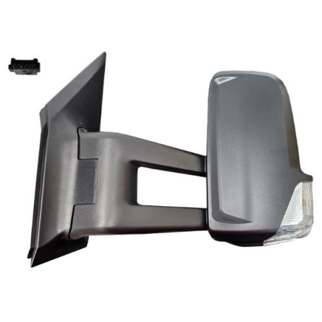 Acessar a peça Espelho retrovisor manual esquerdo, convexo, ângulo morto, com pisca (2 pinos) (braço meio)