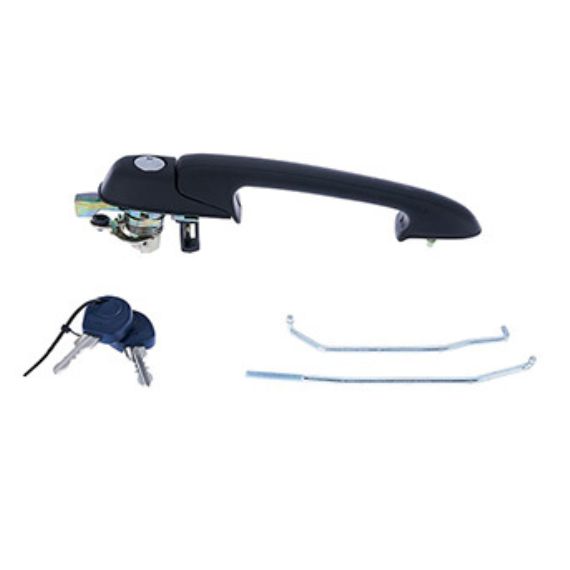 Acessar a peça Puxador frontal direita, preta, com jogo chaves