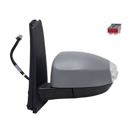 Acessar a peça Espelho retrovisor elétrico esquerdo, asférico, aquecido, preparado, rebatível, com pisca, cortesia (8 pinos)