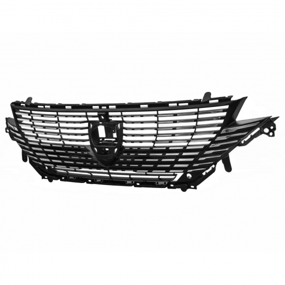 Acessar a peça Grelha preta granulada, com inserções cromadas, com orifício câmara