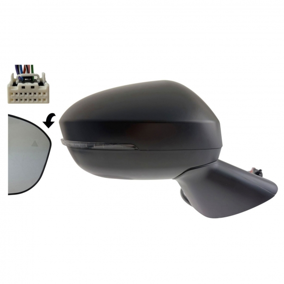 Acessar a peça Espelho retrovisor elétrico direito, convexo, aquecido, preparado, rebatível, com pisca, side (9 pinos)