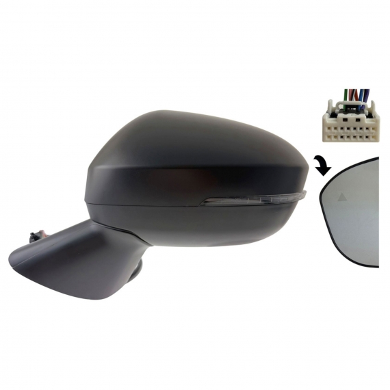 Acessar a peça Espelho retrovisor elétrico esquerdo, convexo, aquecido, preparado, rebatível, com pisca, side (9 pinos)