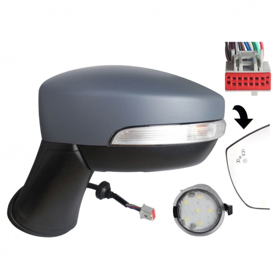 Acessar a peça Espelho retrovisor elétrico esquerdo, preparado, convexo, aquecido, rebatível, com pisca, cortesia, side (12 pinos) (A partir de 2019)