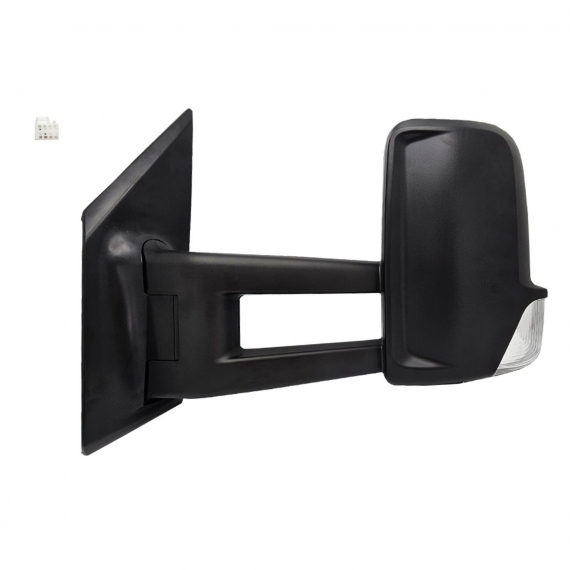 Acessar a peça Espelho retrovisor manual esquerdo, convexo, com pisca (2 pinos) (braço longo)