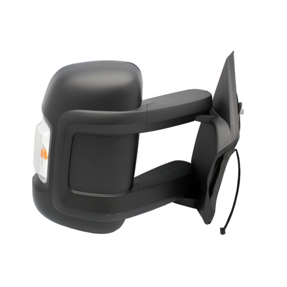 Espelho retrovisor elétrico direito, convexo, aquecido, com pisca (16W) (8 pinos) (braço longo)