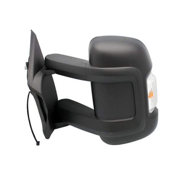 Espelho retrovisor elétrico esquerdo, convexo, aquecido, com pisca, sonda (10 pinos) (braço longo)