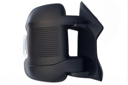 Acessar a peça Espelho retrovisor direito elétrico, com pisca, convexo, aquecido, gravado, aviso de ângulo morto, rebatível eletricamente e janela de ângulo morto. Braço curto