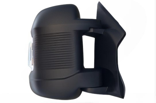 Acessar a peça Espelho retrovisor direito elétrico, com pisca, convexo, aquecido, gravado, aviso de ângulo morto, rebatível eletricamente e janela de ângulo morto. Braço curto